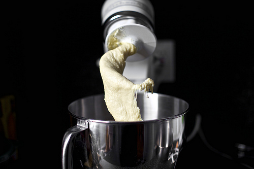 dough hook, kneading away