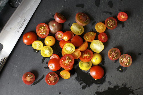 halved cherry tomatoes