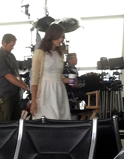Kiera takes a break on set at Sea-Tac