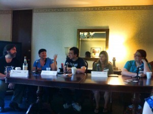 Doc, Starla, Renee, Christiana, and I talk about juggling squirrels.