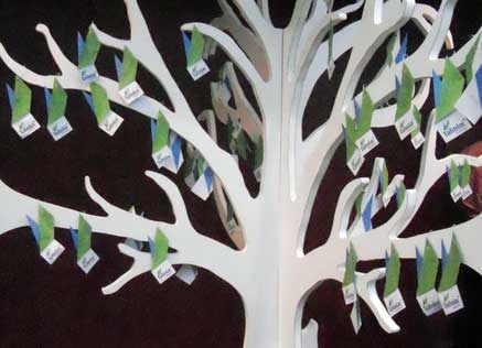 a logo-filled tree