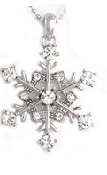 Crystal Snowflake Pendant Necklace