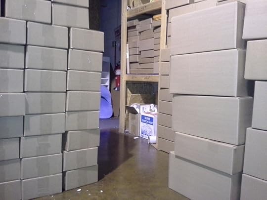 boxes at the Cemetery Dance warehouse