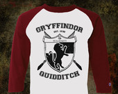 Gryffindor Quidditch Raglan Style 3/4 Sleeve Unisex T-Shirt - VoltNein