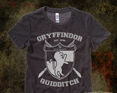 Gryffindor Ringspun Fitted Women's Tee (White Print) - VoltNein