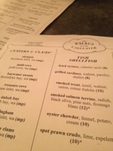 walrus menu