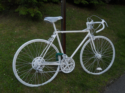 ghost bike, Amherst, June 2013