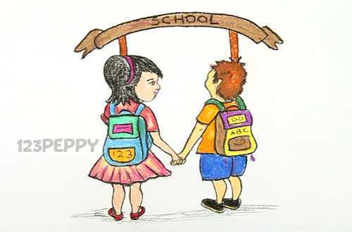 how-to-draw-a-school-friends