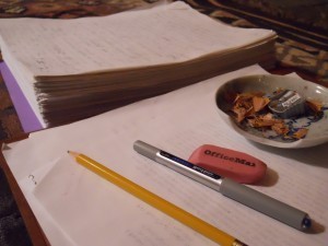 The draft of my second novel, The Dandelion Insurrection, in progress.