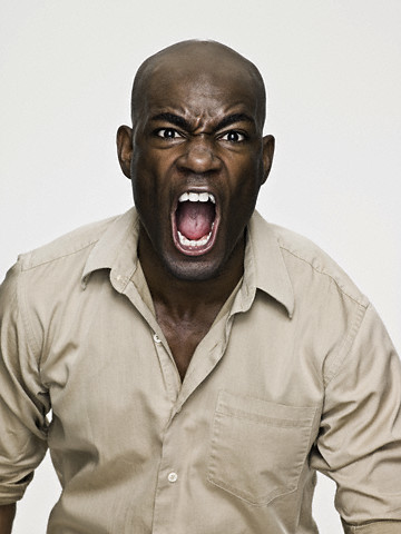 African american man shouting