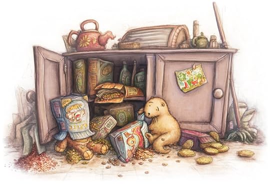 Otter searching for toys