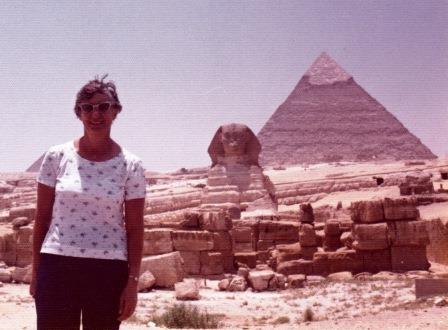 Woman at pyramids