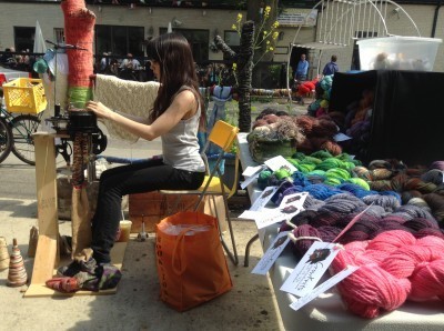 Brenna, spinning in the sunshine