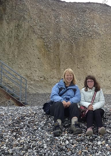 Sheila & Abigail on Birling Gap Beach (photo credit; Jamie Robinson)