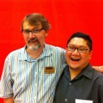 Arnzen and Dr. Chun Lee at the mass book signing.