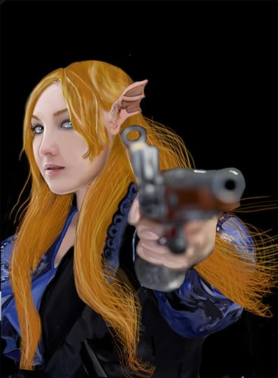 Lady Mira with pistol