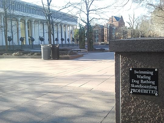 A very specific sign outside the Woodrow Wilson School, Princeton.