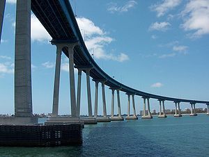 A view of the San Diego-Coronado Bridge from t...