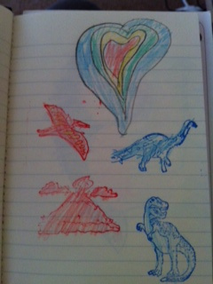 Illustrations from Bryony's kids.