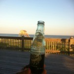 View from our deck of an ice-cold Dr Pepper. Oh, and the ocean.