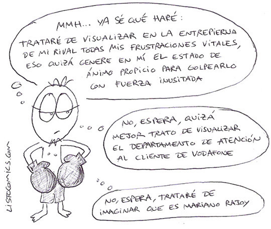 El Listo mentalizándose para la lucha cuerpo a cuerpo.