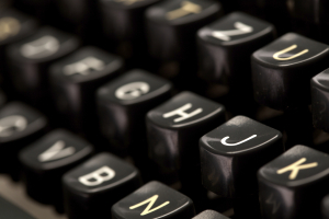 Close up of vintage typewriter machine