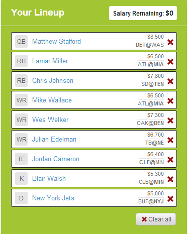 Week 3 FanDuel