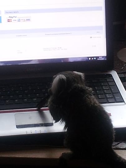 My marmoset monkey Alfie does the writing