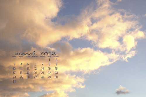 March 2013 Desktop Calendar