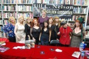 Some of the "Golden Goddesses" with author Jill Nelson