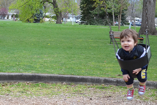 Emile in a swing
