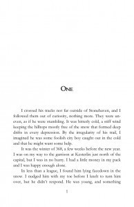 Option 4 - different chapter heading, no drop cap