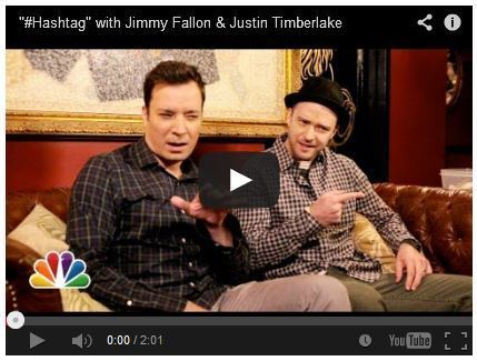 Fallon and Timberlake's Hashtag Sketch. Click to watch.