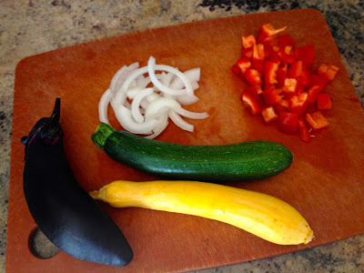 Ingredients for Summer Squash & Japanese Eggplant with Tapenade