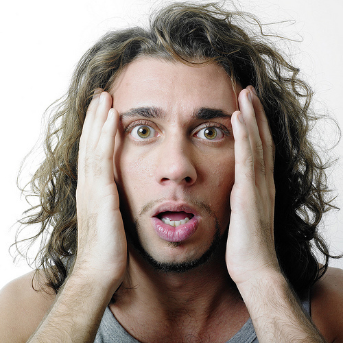 Shocked young man