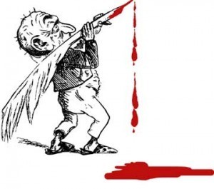 image of quill pen dripping blood