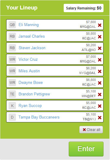 Week 1 FanDuel Lineup