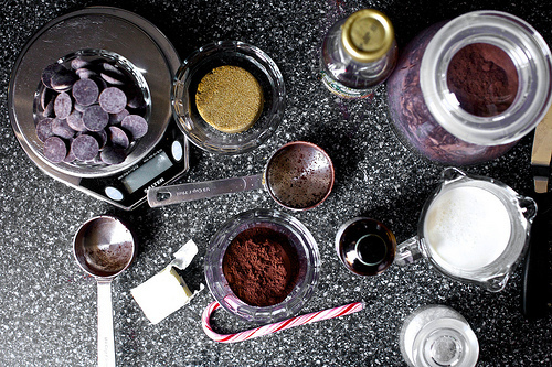 peppermint hot fudge, in parts