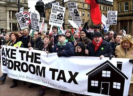 A demonstration against the bedroom tax in Glasgow on March 30, 2013 (Photo: Jim Halfpenny).