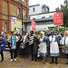 Colourful campaigners outside Lewisham Hospital's A&E Department