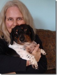 Chrystle-Fiedler-and-Wallander-her-Detective-Dachshund-11-226x300