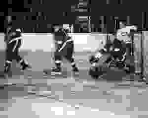 Terry Sawchuk playing for the Red Wings in the 1950s.