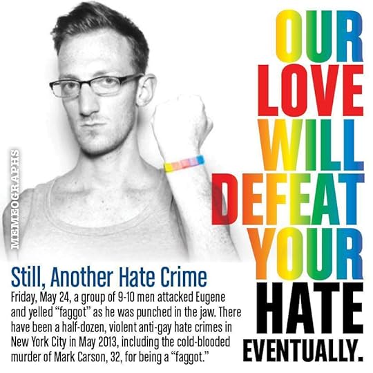 Graphic created by Memeographs Studio protesting the latest gay bashing victim in NYC, Eugene Lovendusky.