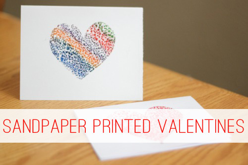 Sandpaper Printed Valentines