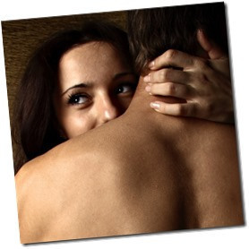 Двое, пара, взгляд, объятия, шея, он, она, тела, 1920x1080