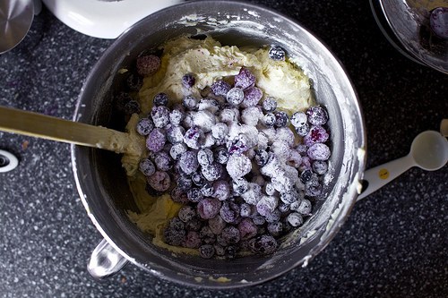 folding in the floured berries