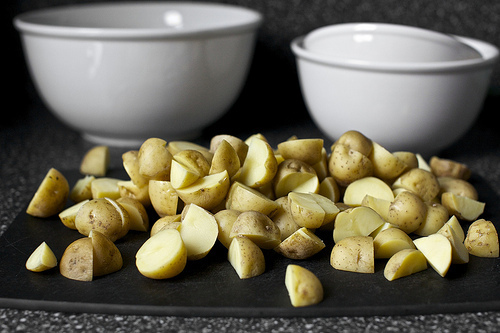 quartered tiny potatoes