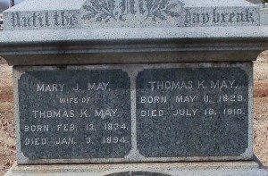 Thomas May Tombstone