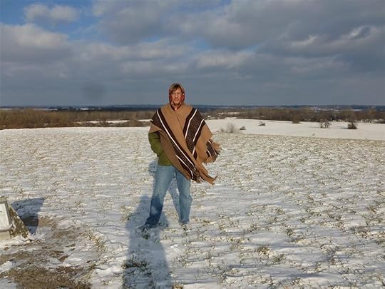 The author on Monk's Mound (underdressed)