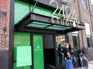 Getting ready with Christina for Microsoft's Xbox One event here in Philadelphia.